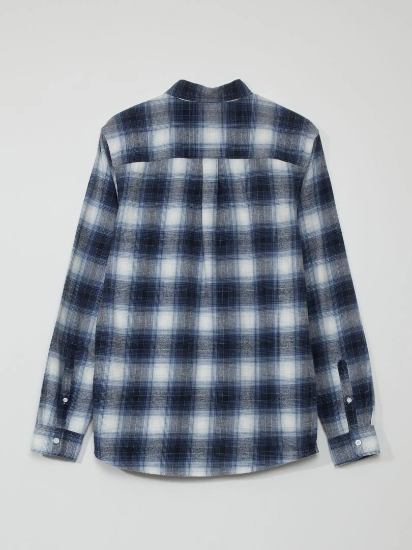 Chemise en flanelle à carreaux Bleu/blanc