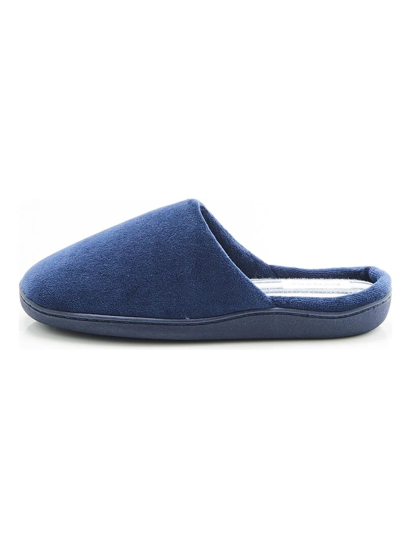 Mules en velours Damart Bleu méditerranée