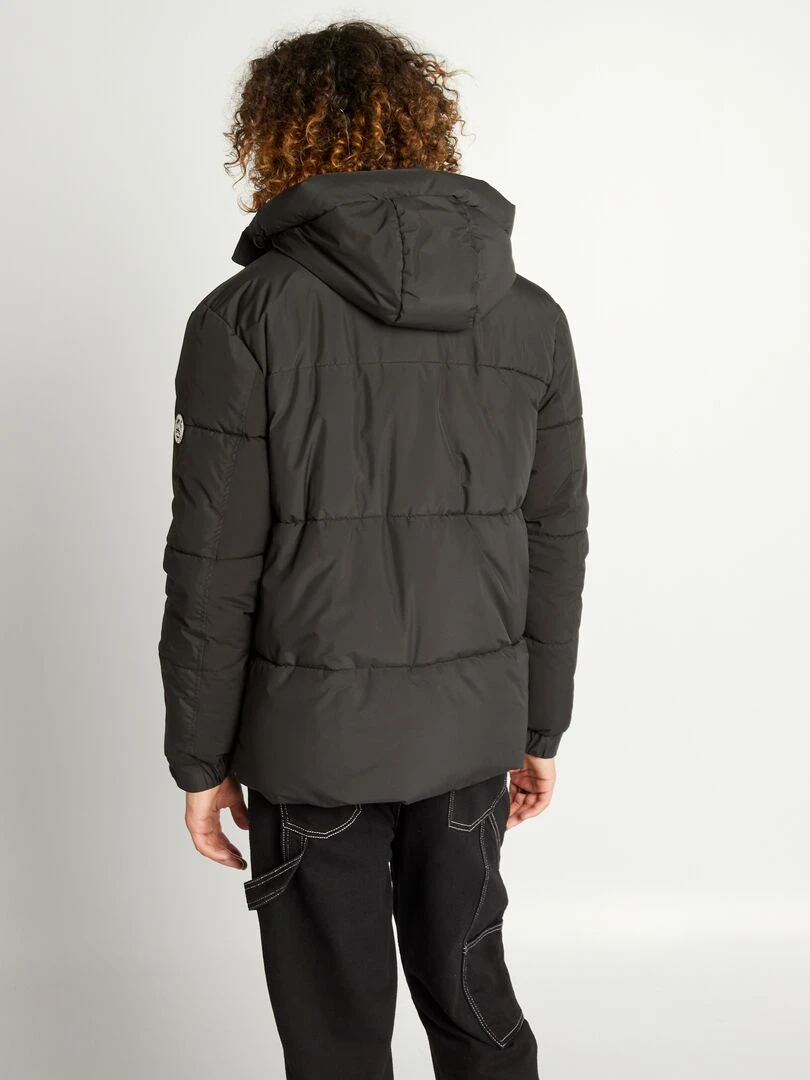 Doudoune à capuche en ripstop   noir