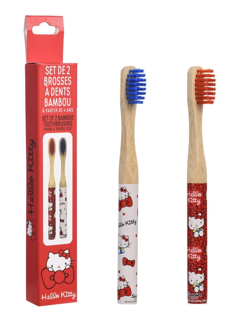 Hello kitty Set de 2 Brosses à Dents en Bambou N/A