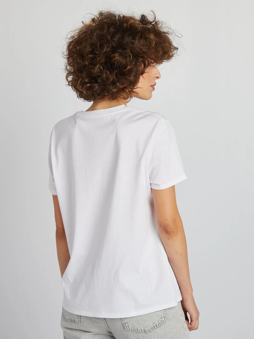 T shirt uni en jersey   blanc