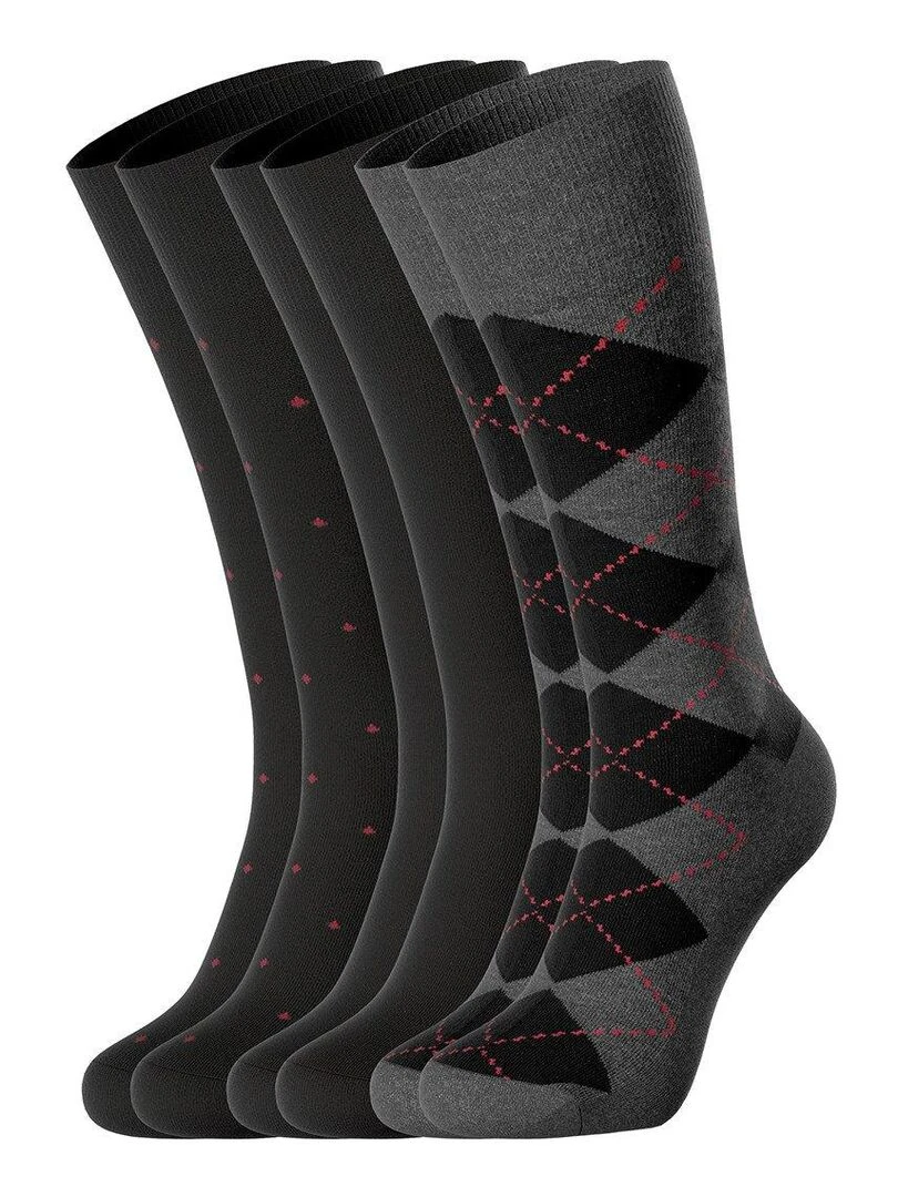Impetus Pack de 3 paires de chaussettes unie et à motifs Noir