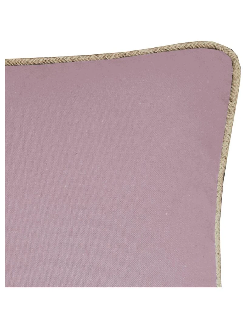 Coussin en coton recyclé avec piping jute 'Deko&co' Parme