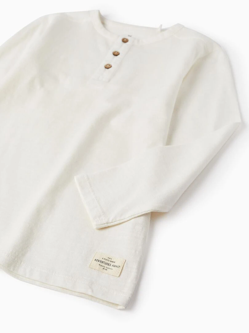 T shirt à manches longues pour garçon manches longues   Blanc
