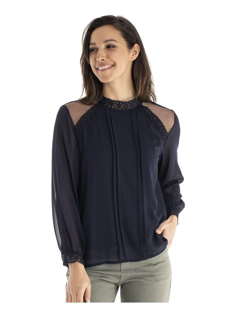 Chemisier cheminée CHILY   Gérard Pasquier   Bleu marine