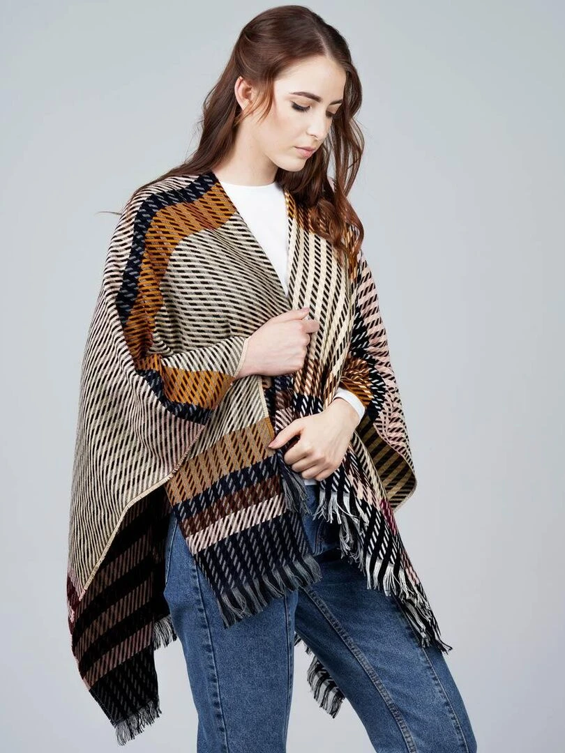 Poncho Stefi Fabriqué en France Beige