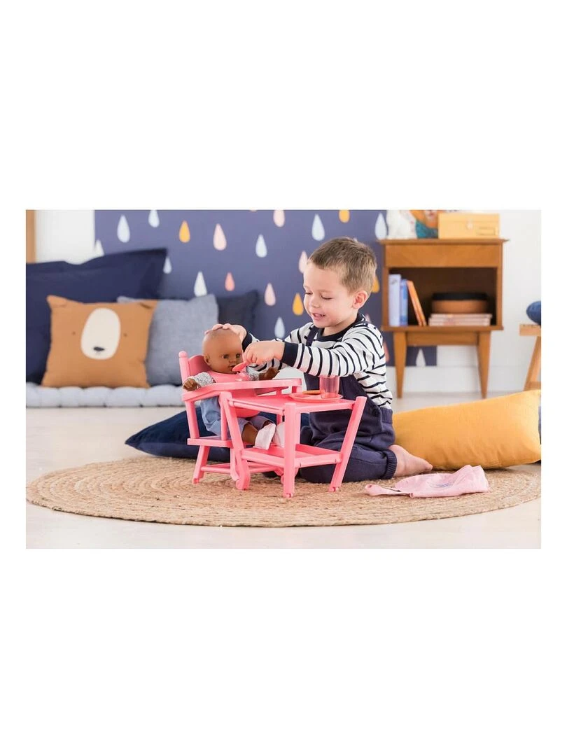 Chaise Haute Rose pour poupon 36 et 42 cm   N/A