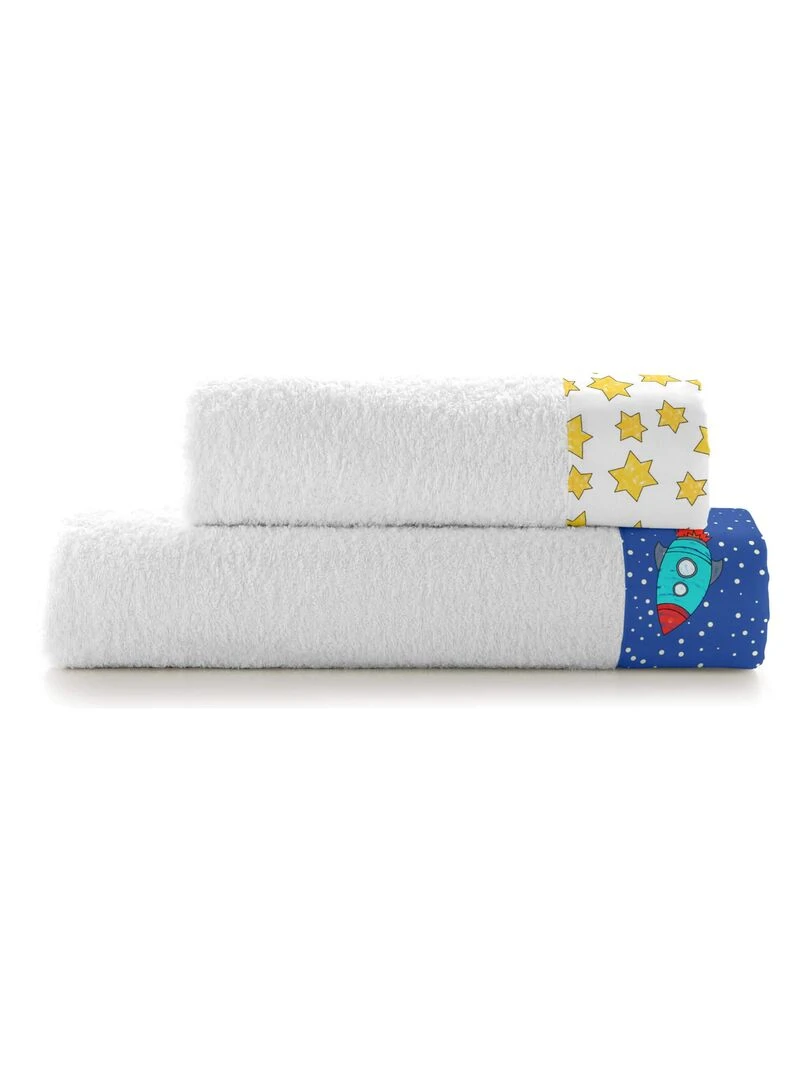 Lot de serviettes Space rocket "Happyfriday" Blanc