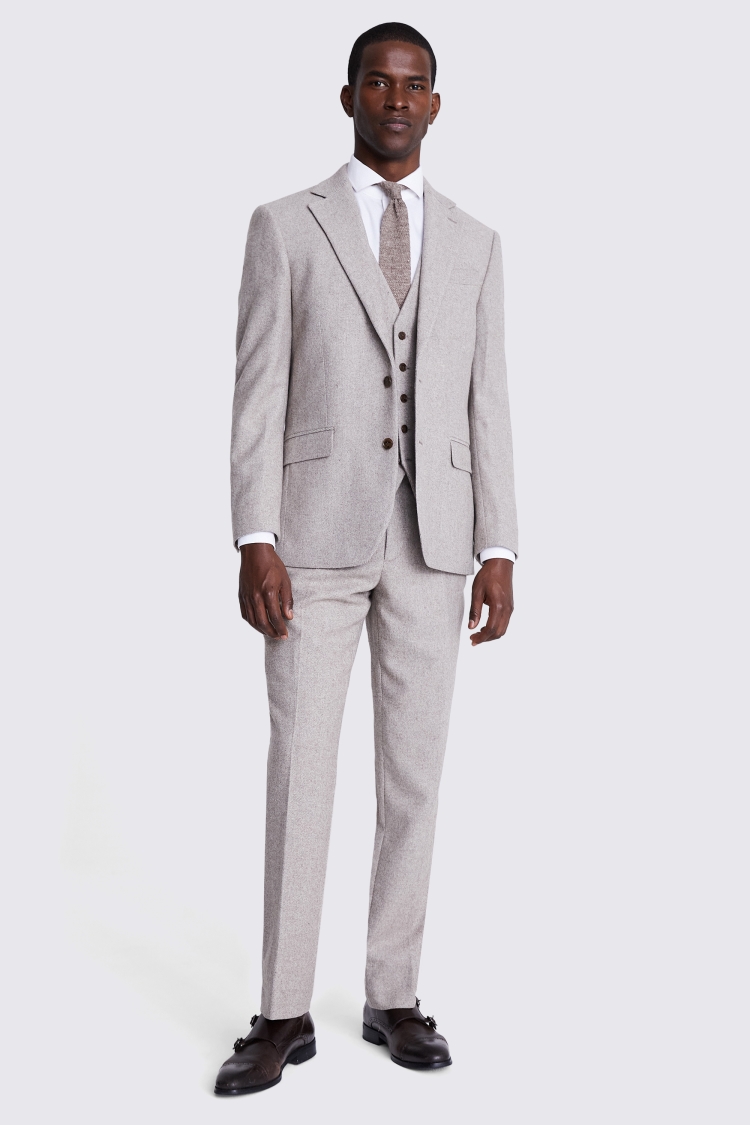 Regular Fit Taupe Twill Jacket   Buy Online at Moss