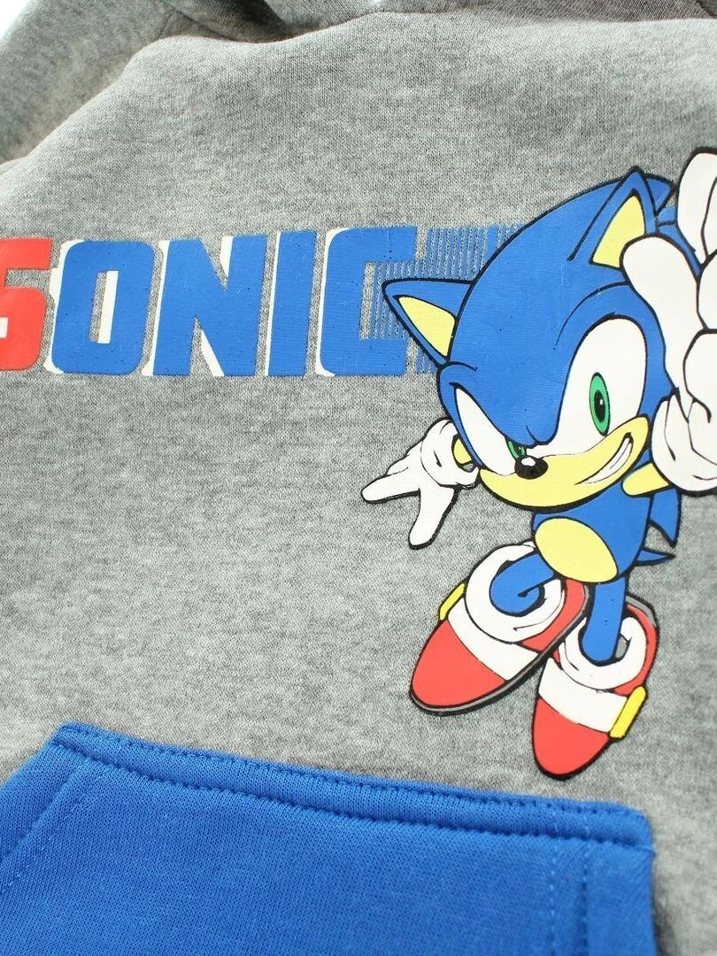 Sonic   Sweat garçon imprimé Sonic   Gris