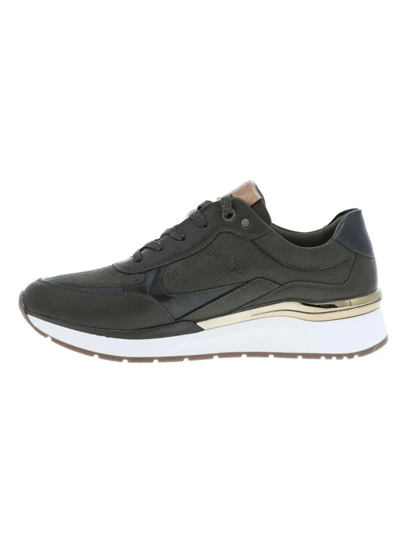 MARCO TOZZI   Baskets talon semi compensée   Kaki