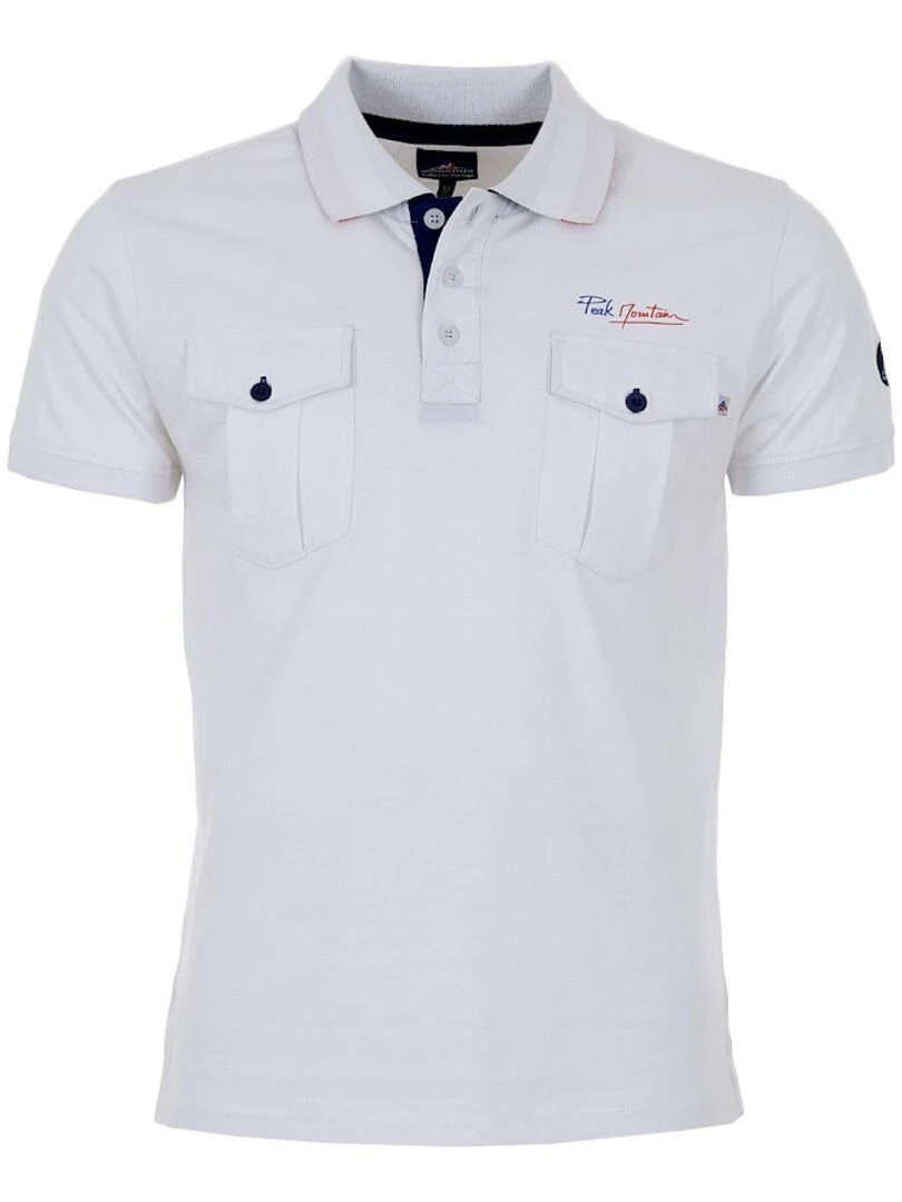 Polo éponge manches courtes homme COCHEAK PEAK MOUNTAIN Blanc