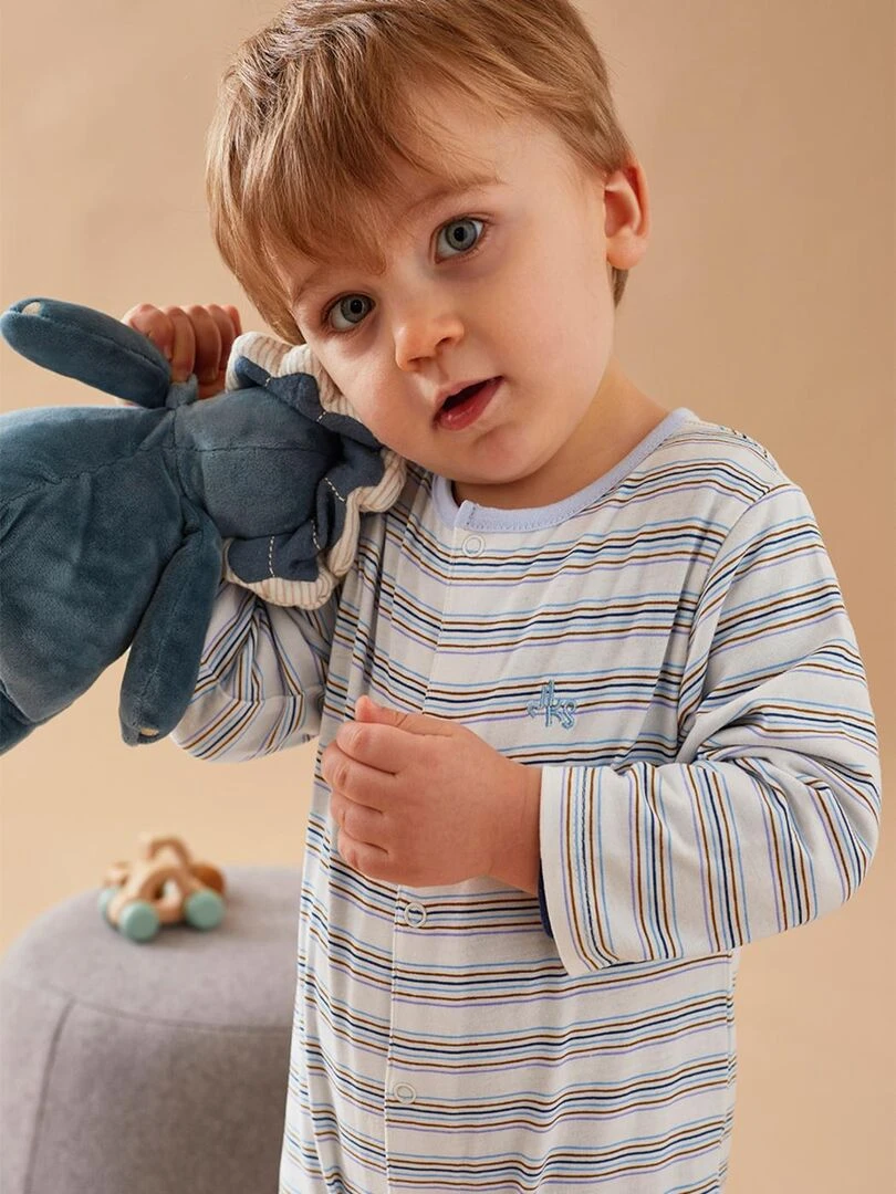 Set de 2 pyjamas 1 pièce  bleu/écru   Noukie's   Bleu