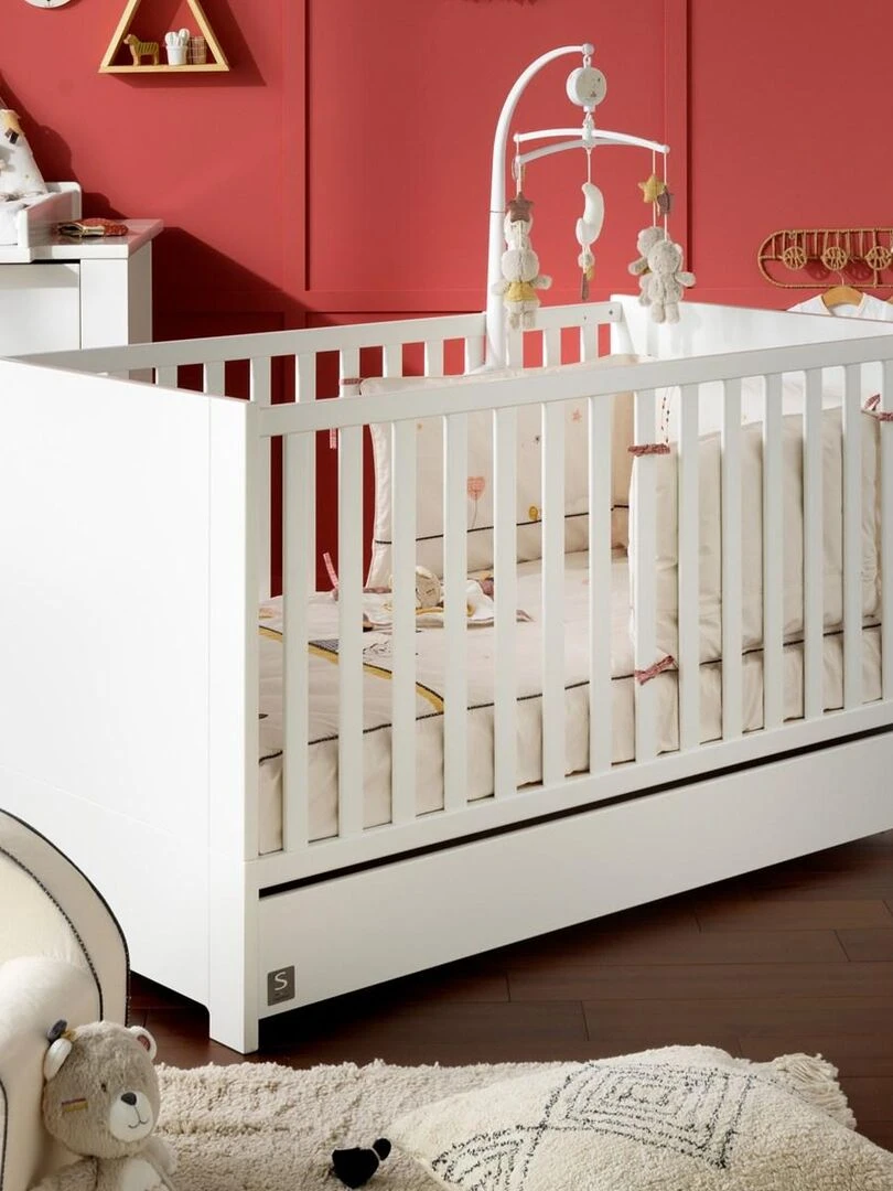 Tiroir pour lit évolutif 140x70 en bois blanc   SAUTHON   Blanc