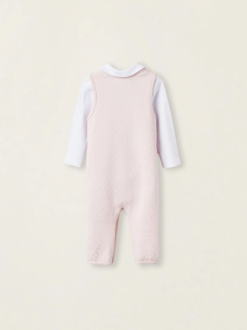 Combinaison + Bodies pour Nouveau Né 'Cœurs' EARLY BLOOM Rose clair