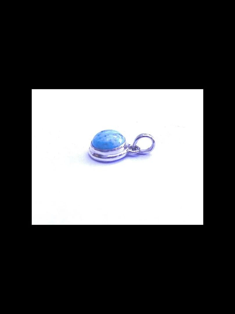 Pendentif argent et turquoise véritable Bijoucolor Bleu