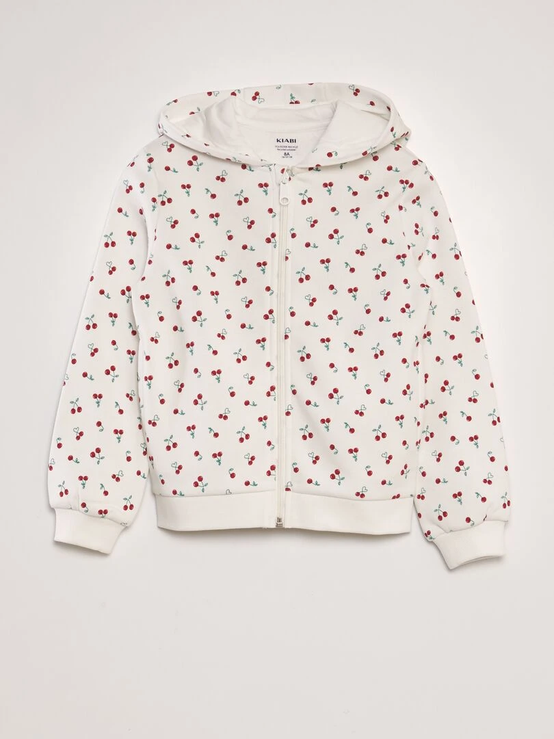 Sweat à capuche à motifs Blanc