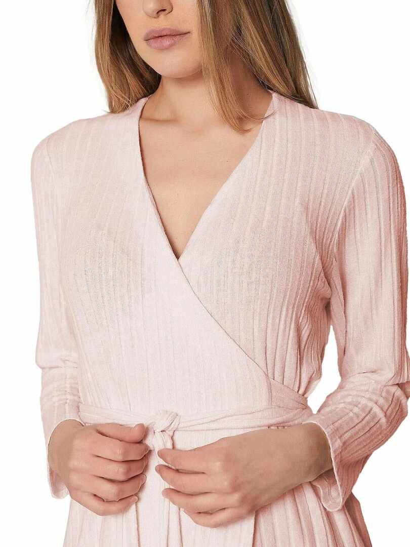 Pyjama pantalon top croisé Elegant Line   Rose