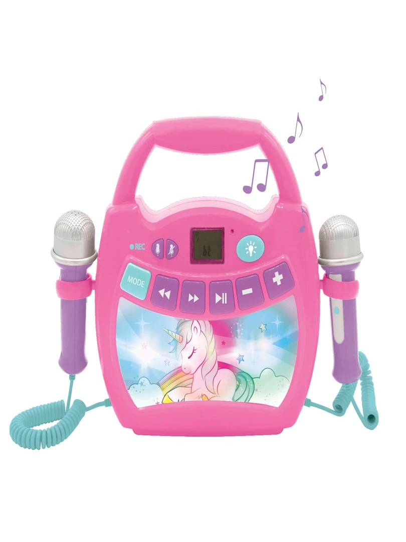 Enceinte Bluetooth Licorne Avec Effets Lumineux Micros Et Batterie Rechargeable N/A