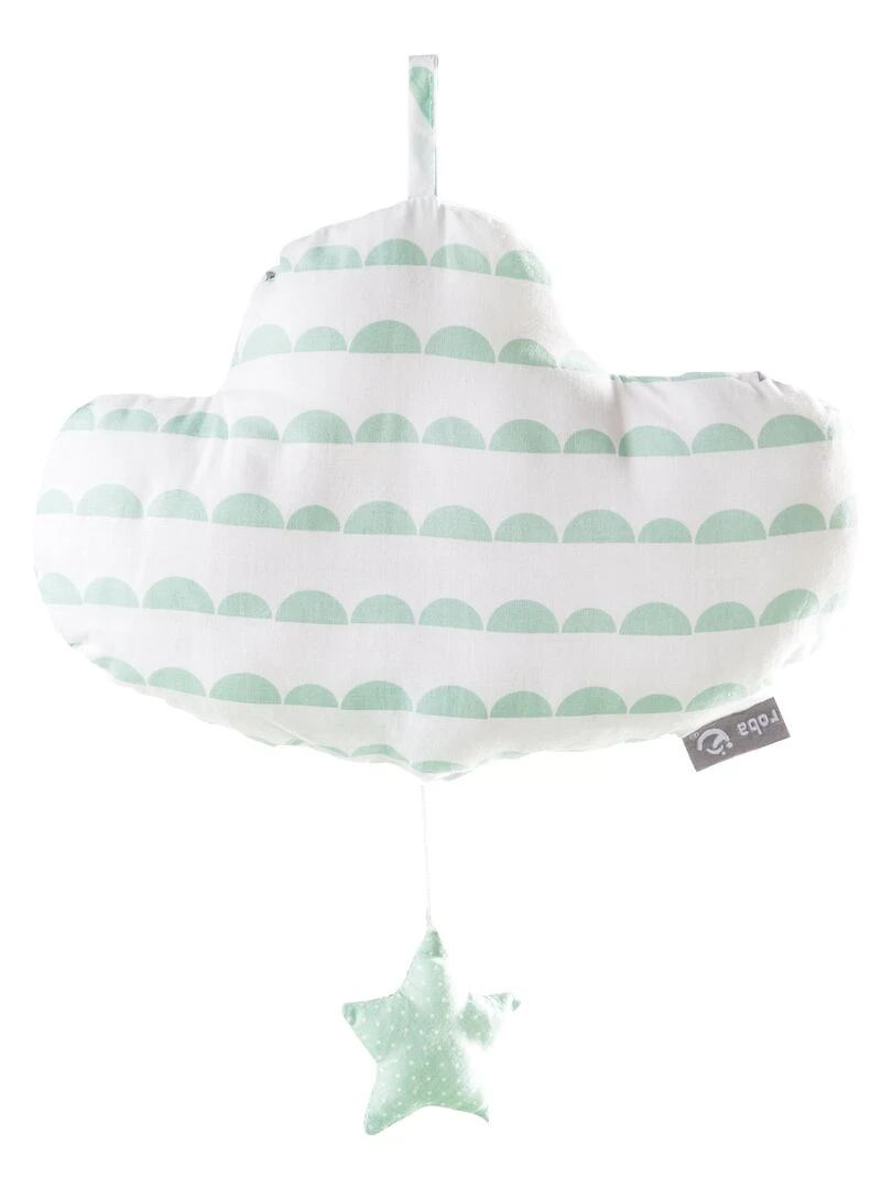 ROBA Boîte à musique en Forme de Nuage "Happy Cloud" Lavable Taupe/Menthe N/A