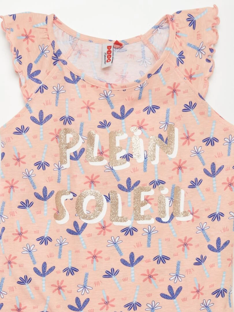 Pyjama court débardeur + short 2 pièces Rose