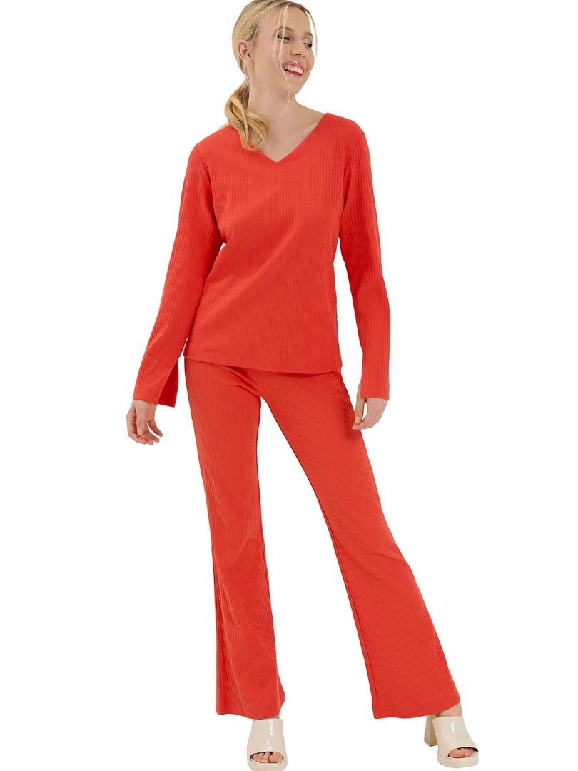 Bas pyjama pantalon évasé Lucky   Orange