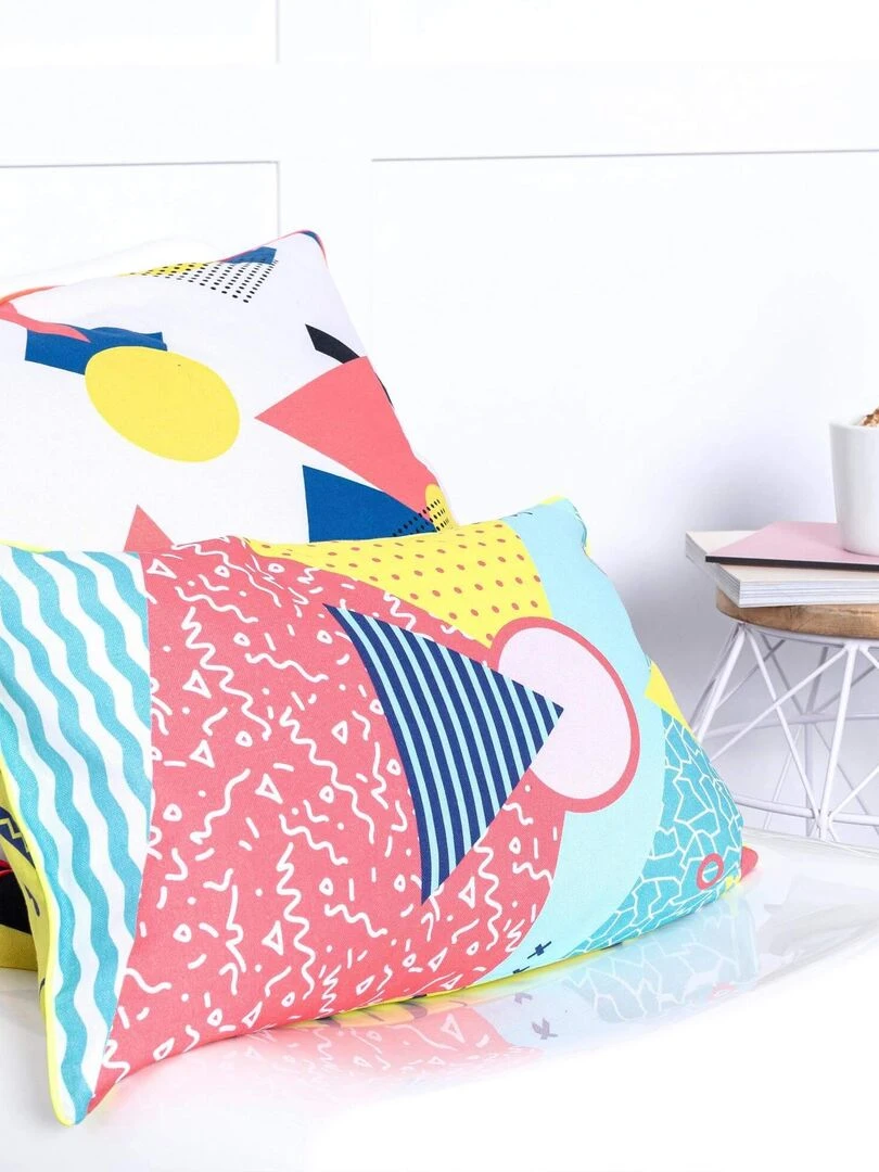 Housse de coussin décoratif Squiggles "Happyfriday"   Blanc