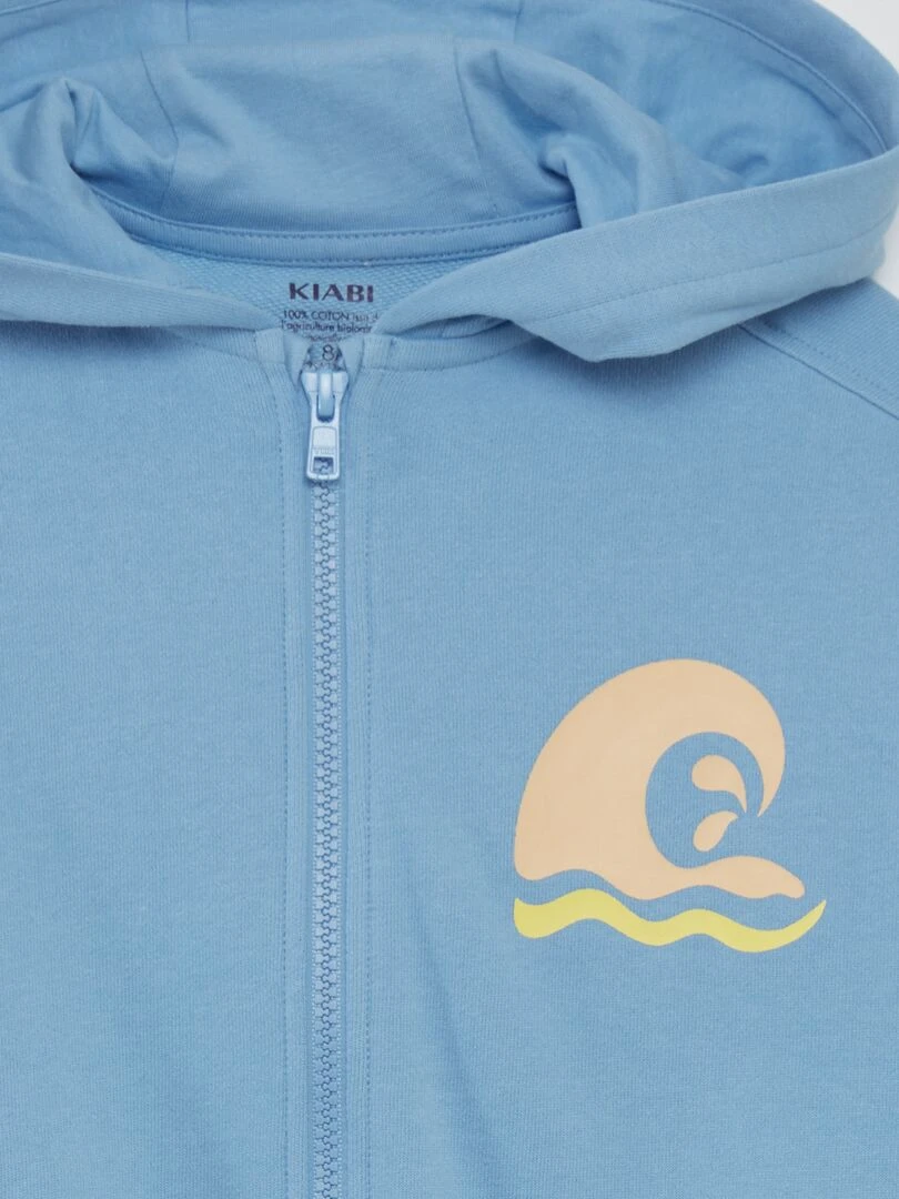 Sweat zippé à capuche   Grafik Edition   Bleu