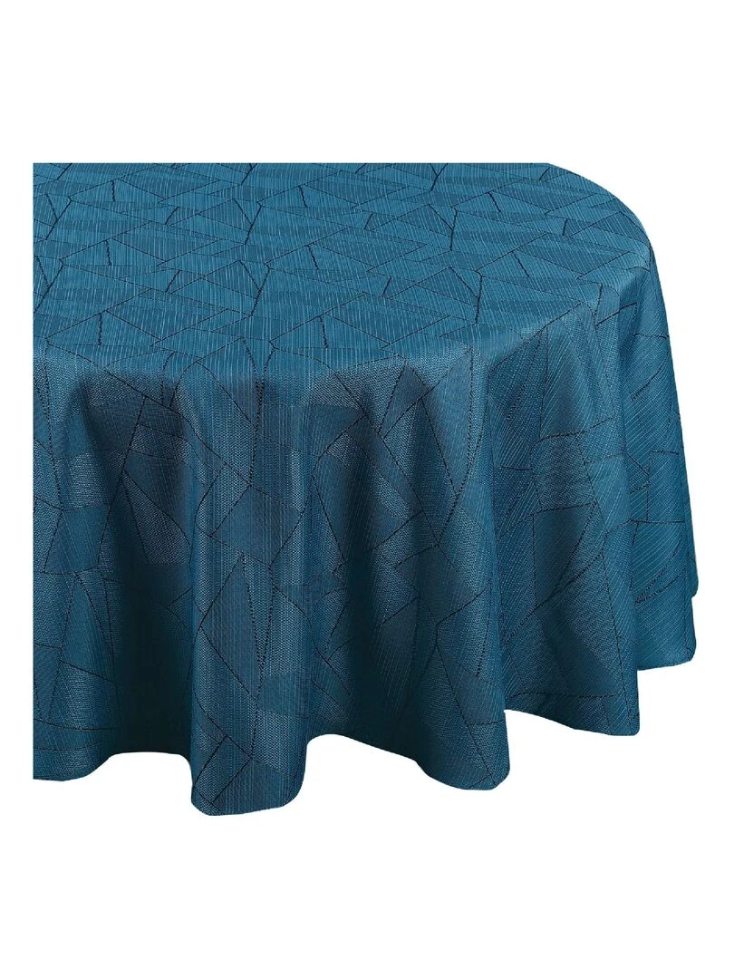 Nappe ronde outdoor aux motifs graphiques Bleu canard