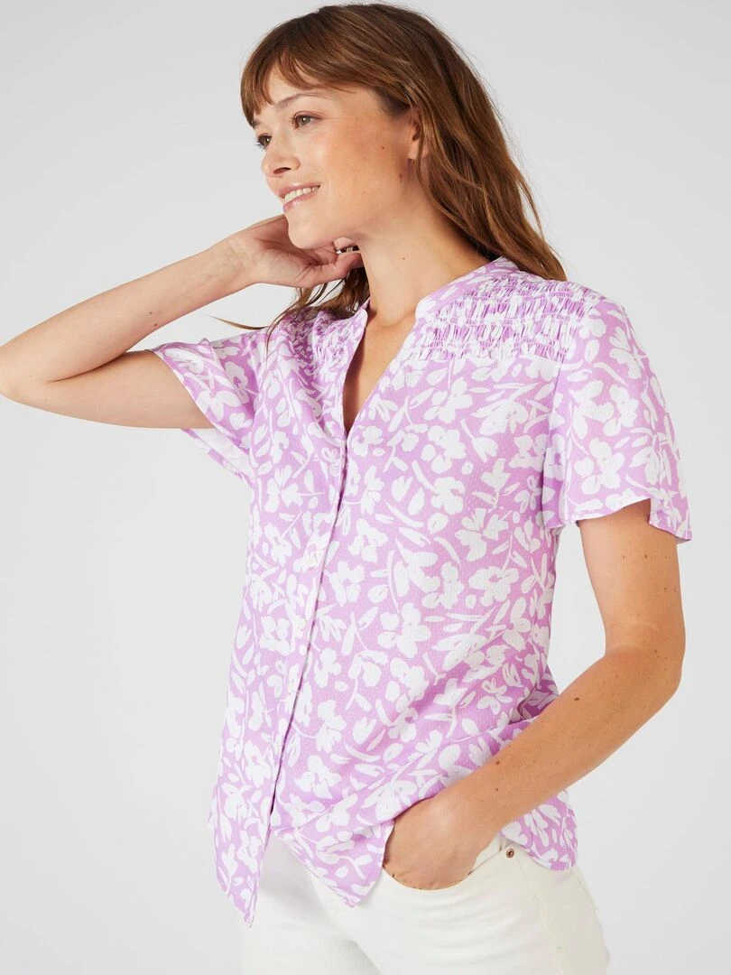 Chemisier à smocks Climatyl   Damart   Parme