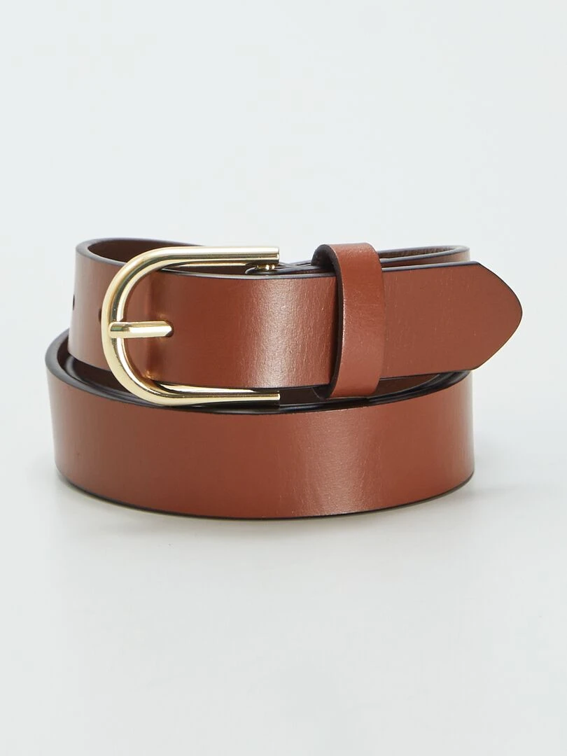 Ceinture basique en cuir Marron