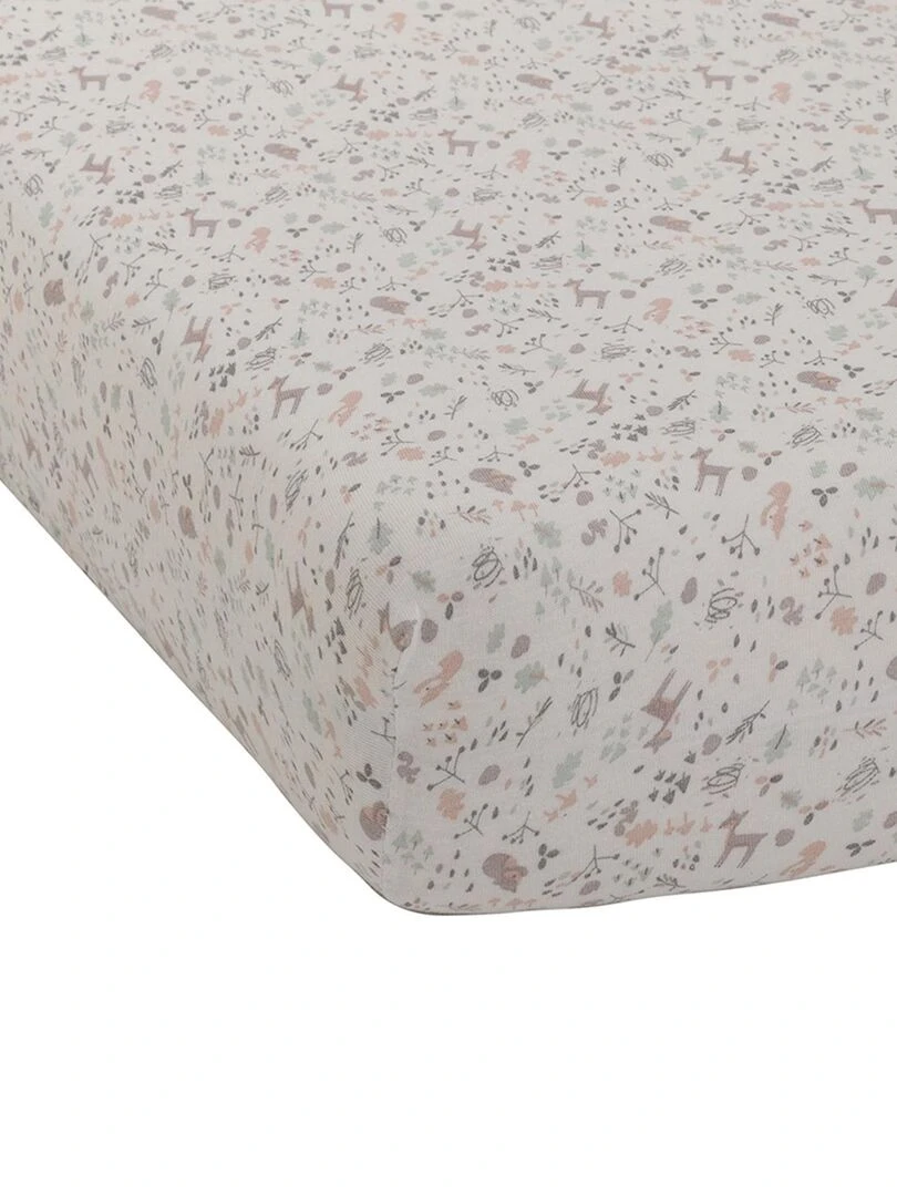 Drap housse en jersey imprimé esprit enchanté Mauve lilas