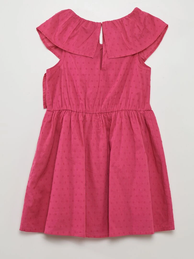 Robe en coton plumetis   Rose