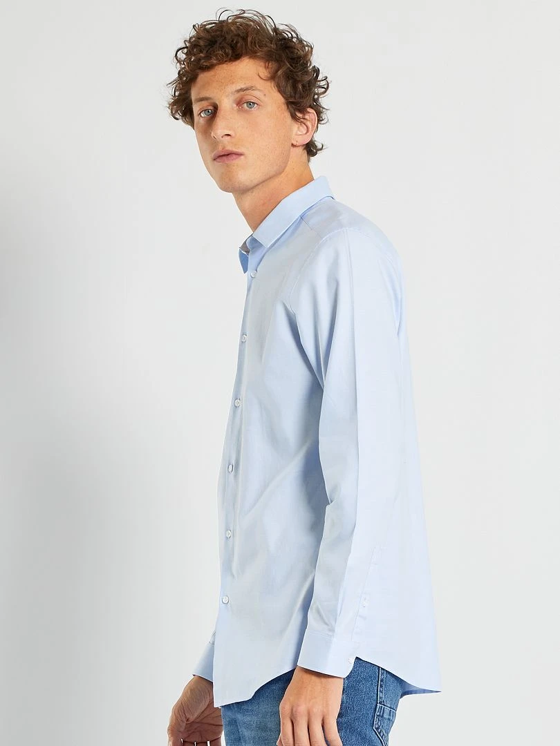 Chemise droite unie   bleu ciel