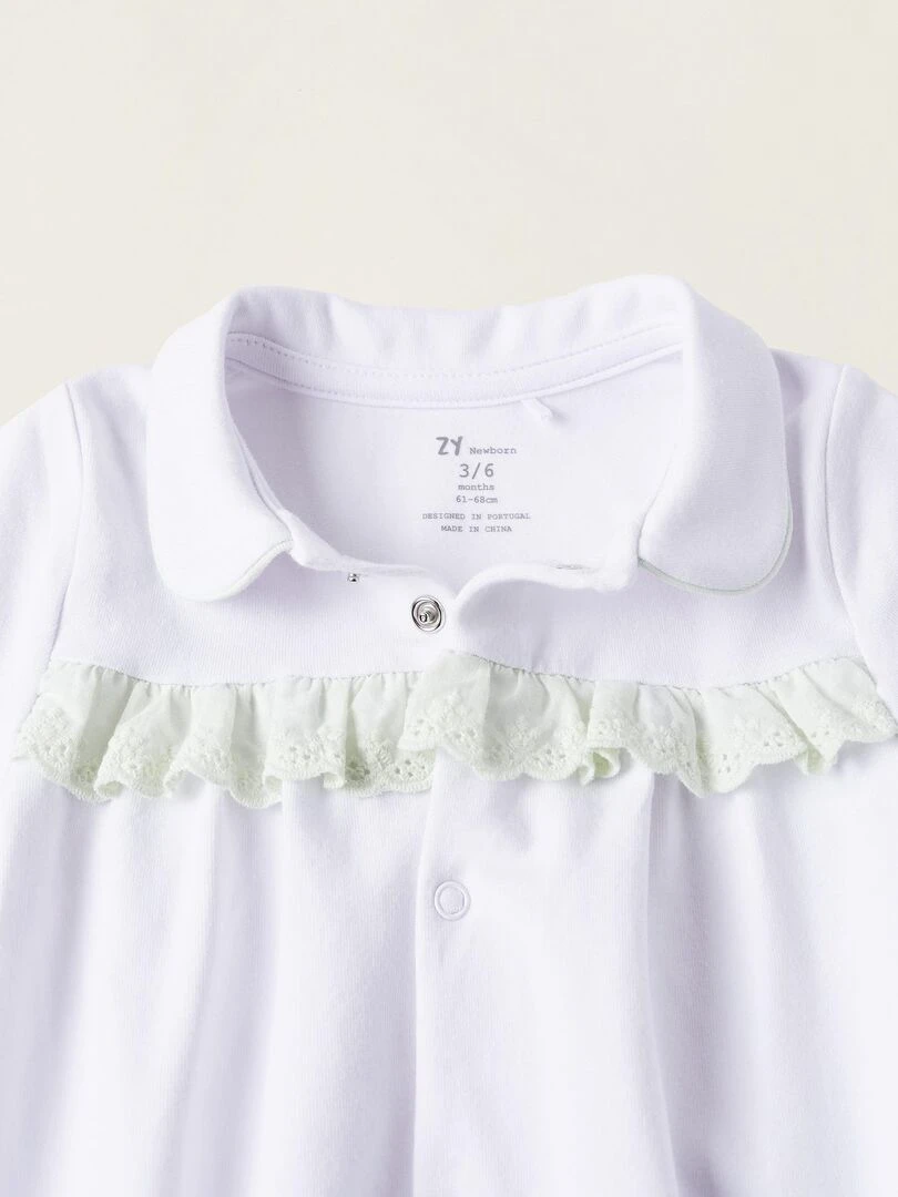 Body en Coton avec Broderie Anglaise Nouveau Née   Blanc