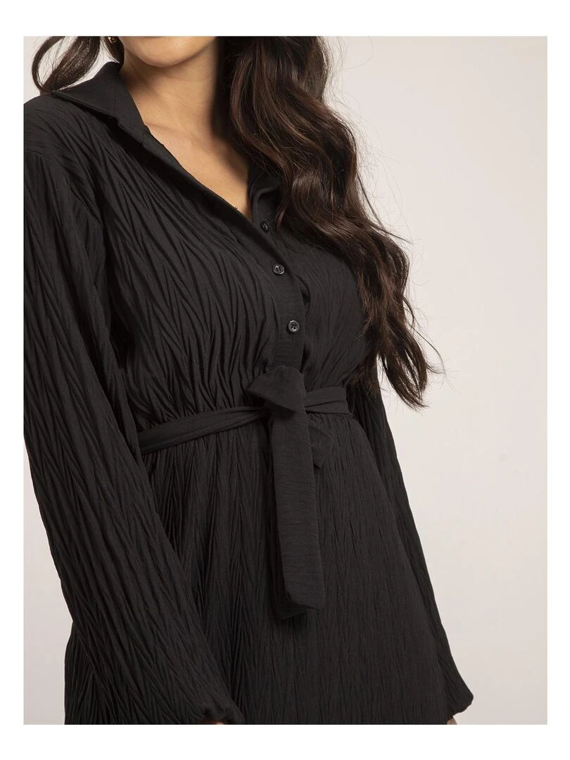 Robe longue texturée IROLISA   Noir