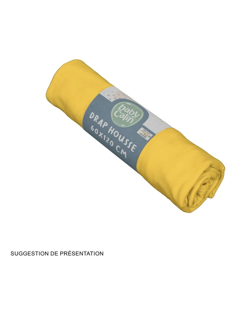 Drap housse uni 60x120 cm Moutarde Jaune