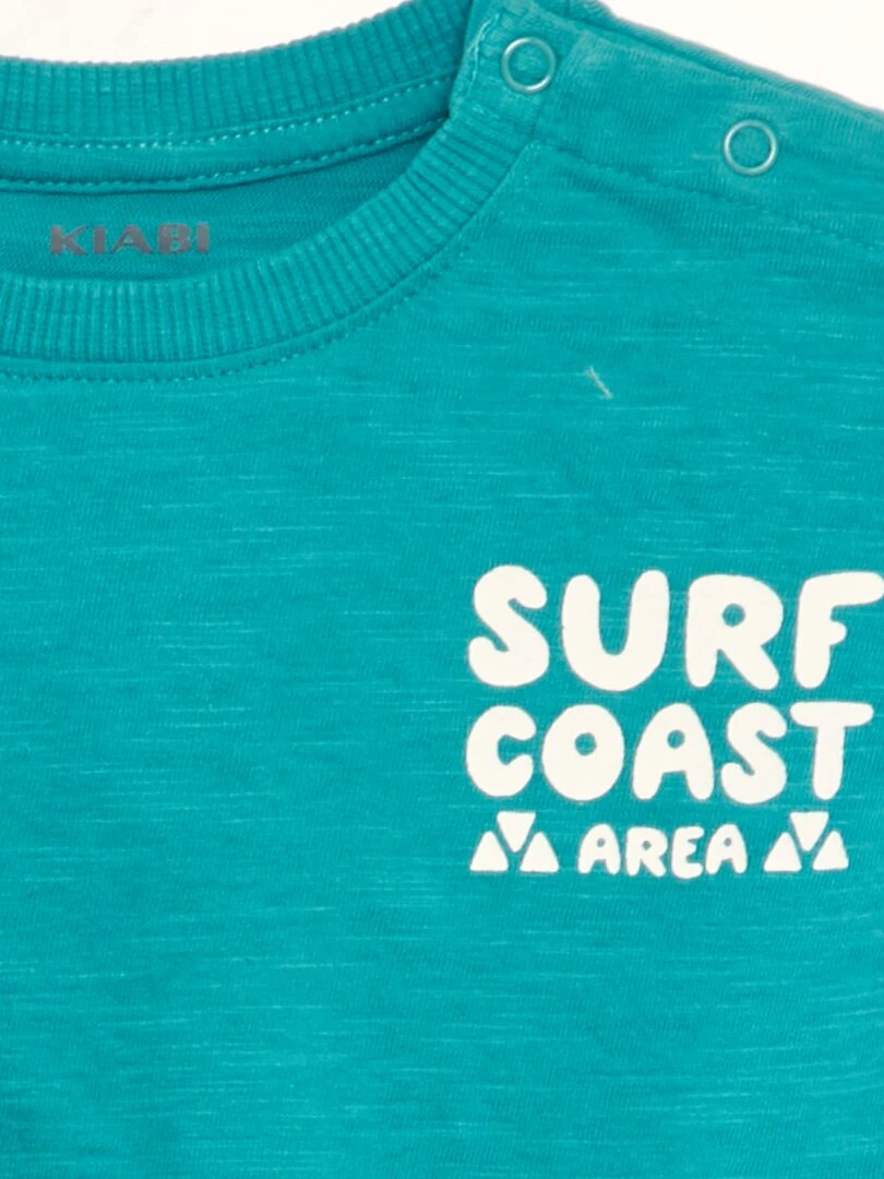 T shirt manches courtes 'surf' Bleu