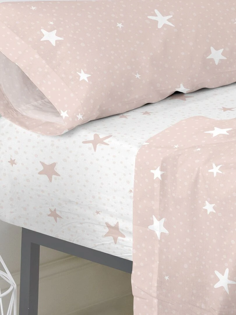 Drap housse Little star "Happyfriday" Rose