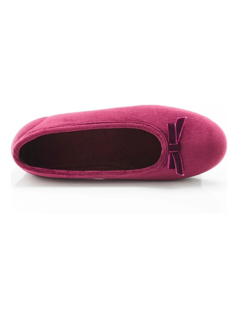 Ballerines aspect velours   Damart   Rouge