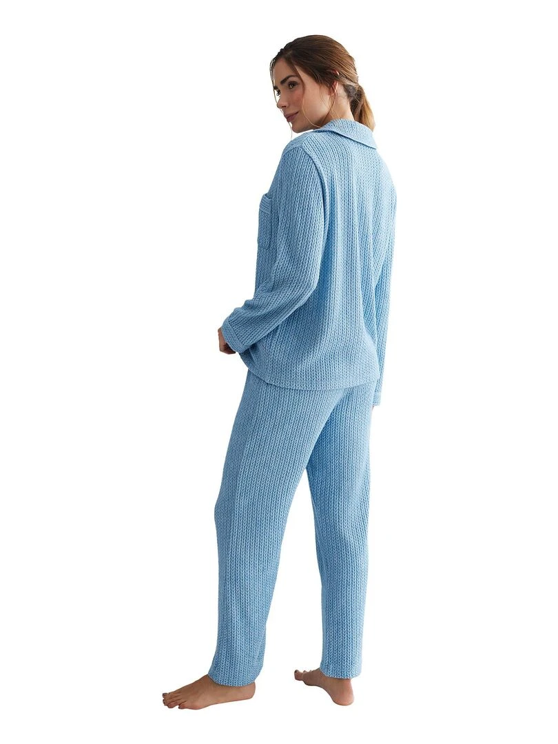 Pyjama pantalon chemise manches longues Espiga Bleu