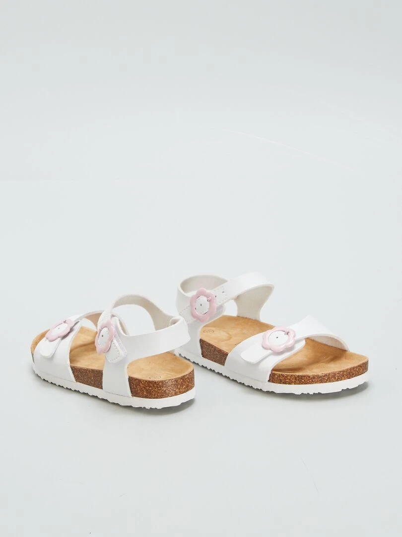 Sandales avec brides à boucles   Blanc