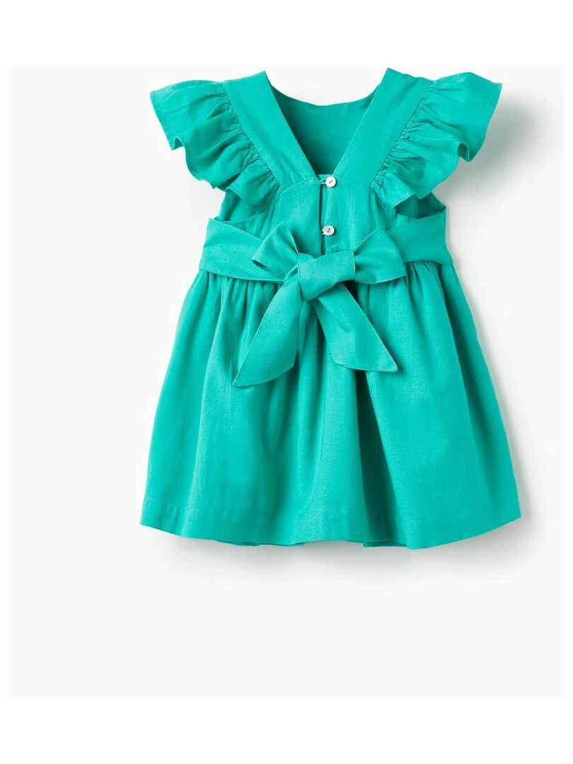 Robe en coton pour bébé fille 'Special Days' manches courtes CÉRÉMONIE Vert