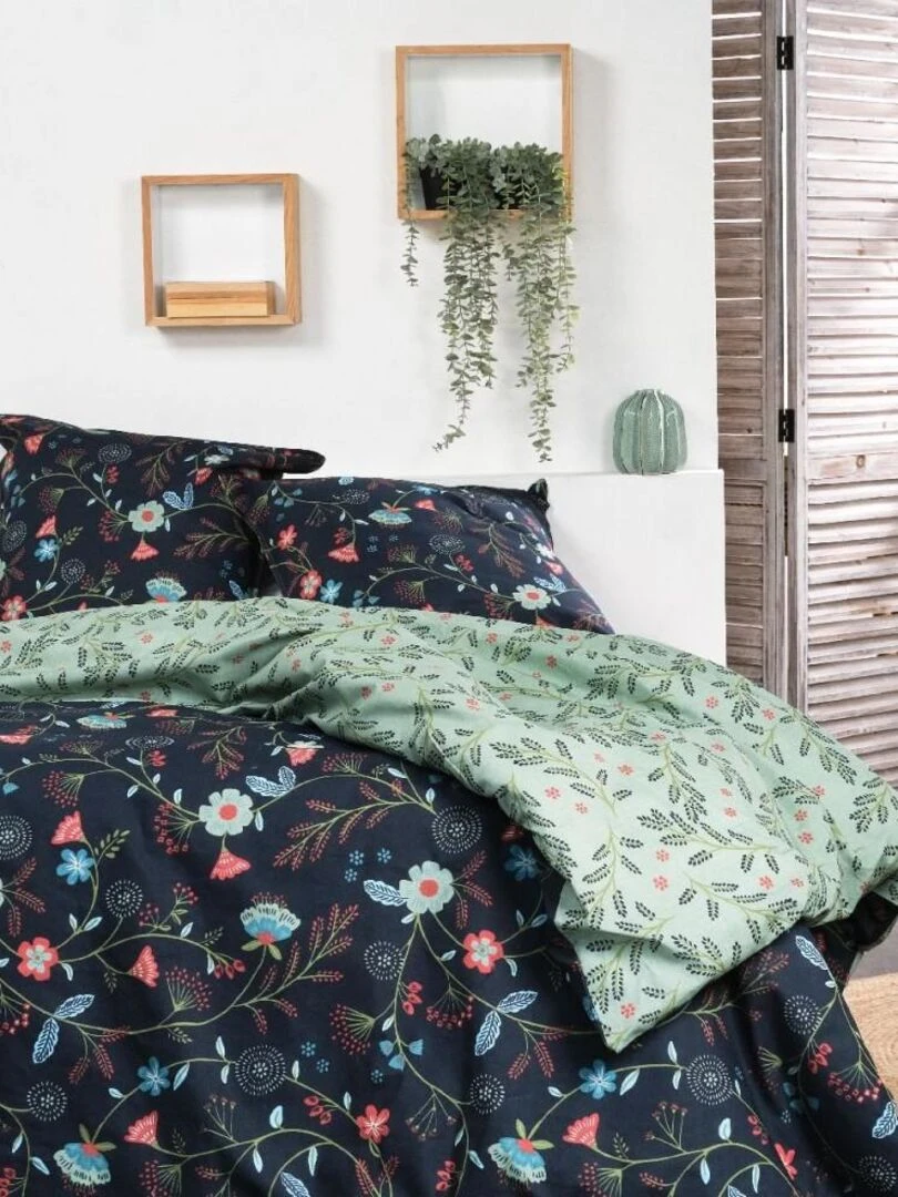 Housse de couette Sunshine 11.25 + taie(s) 100% coton 57 fils Bleu