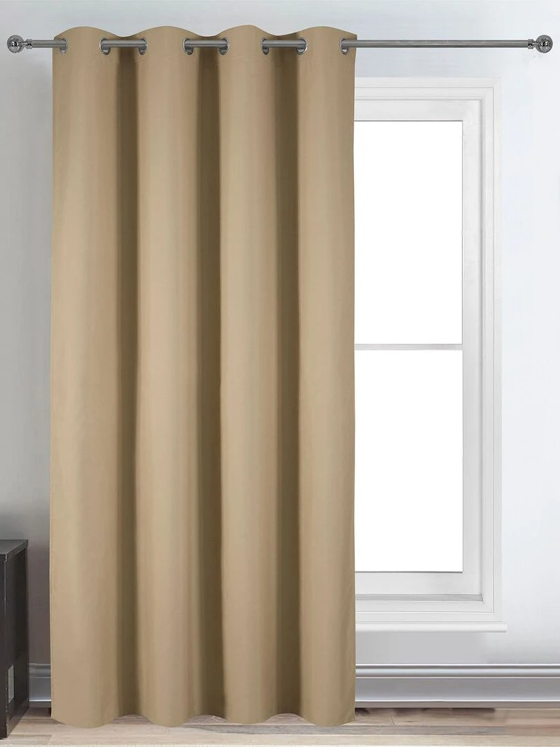 Rideau déco uni occultant et thermique Beige