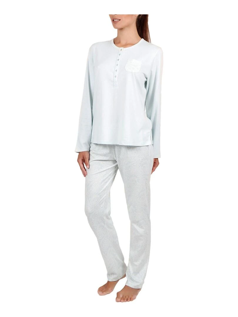 Tenue d'intérieur pyjama haut et pantalon Tapeta   Bleu turquoise
