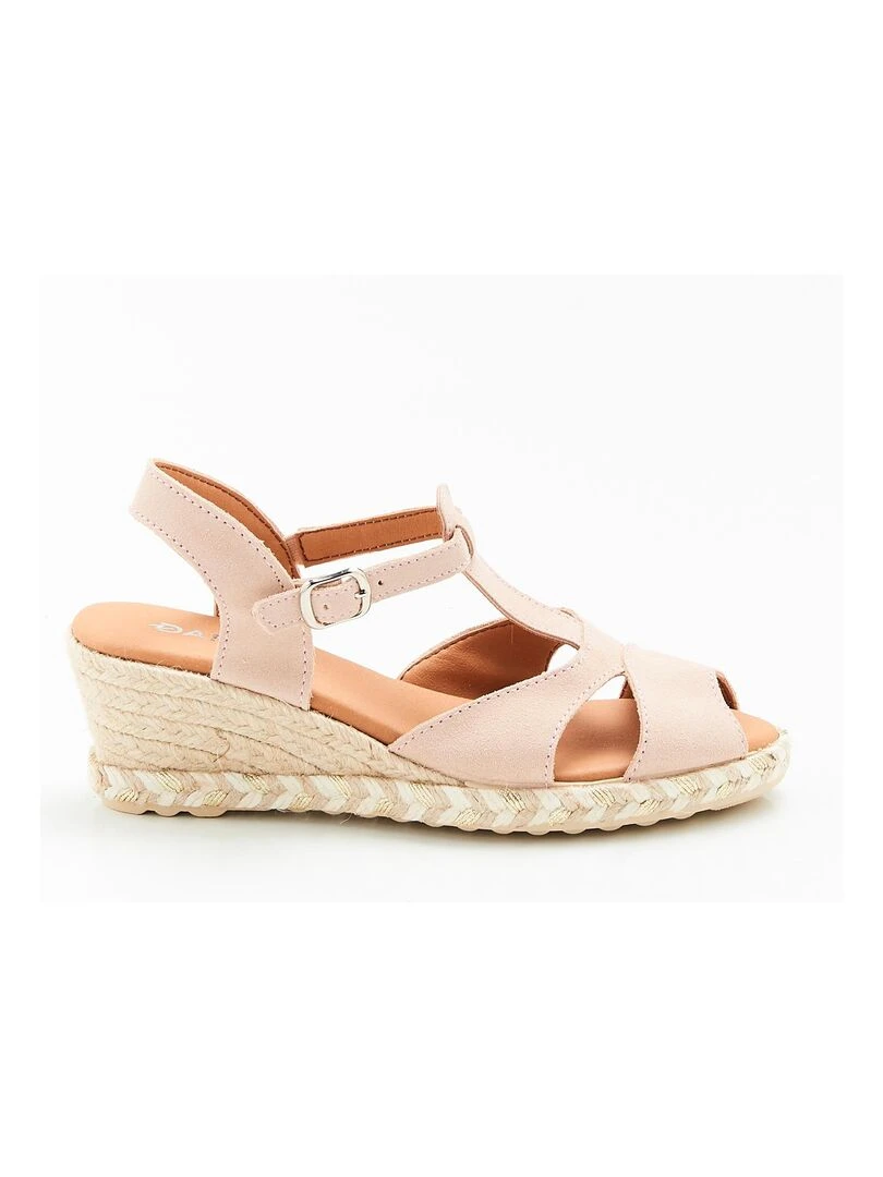Sandales compensées tressées   Damart   Beige coquille