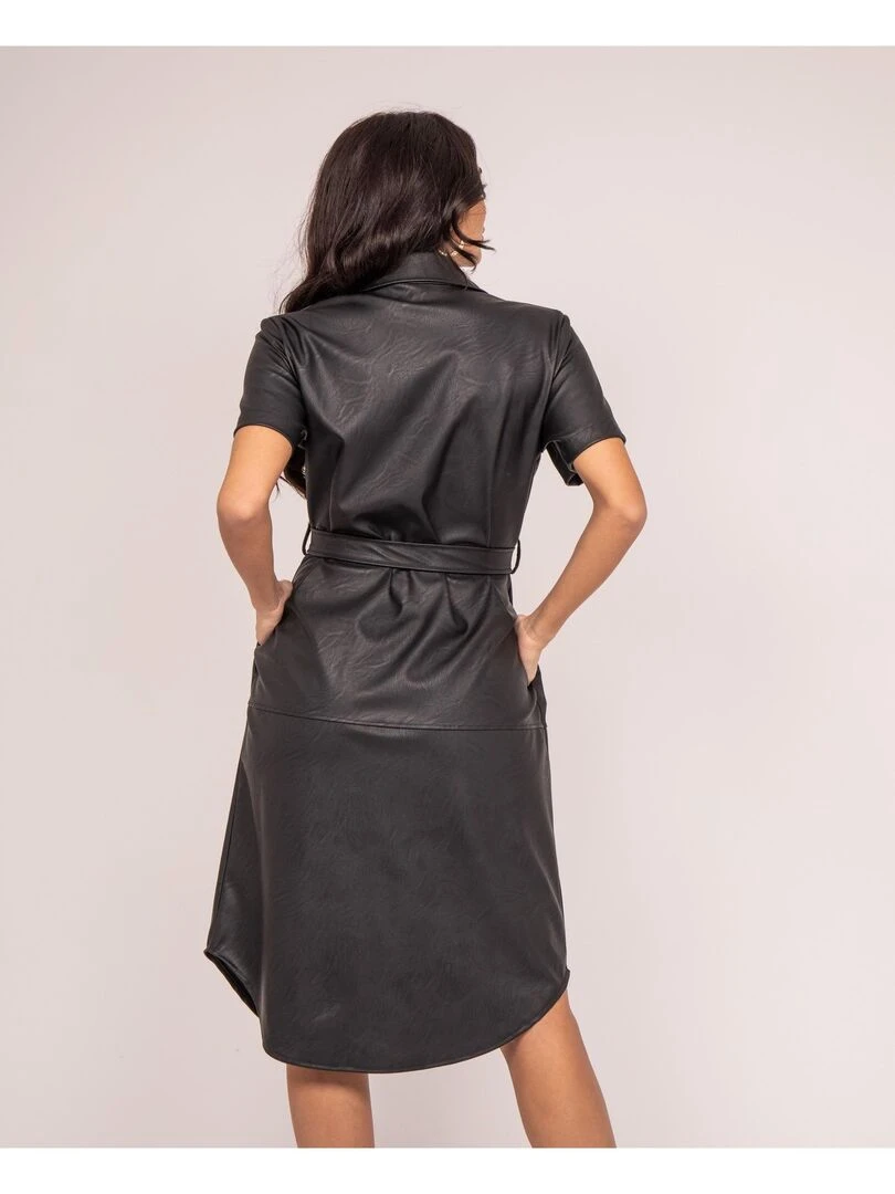 Robe courte simili cuir IRRLY Noir