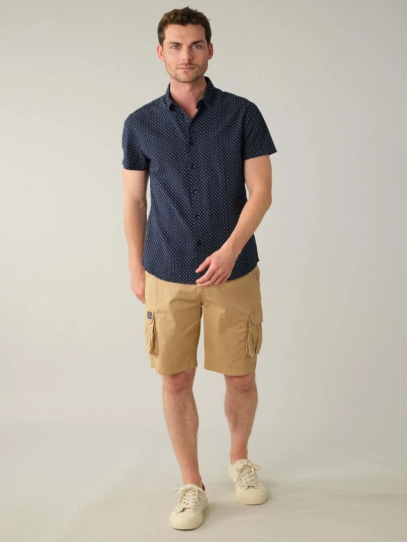 Chemise homme à motifs palmiers 'Deeluxe'   Bleu marine