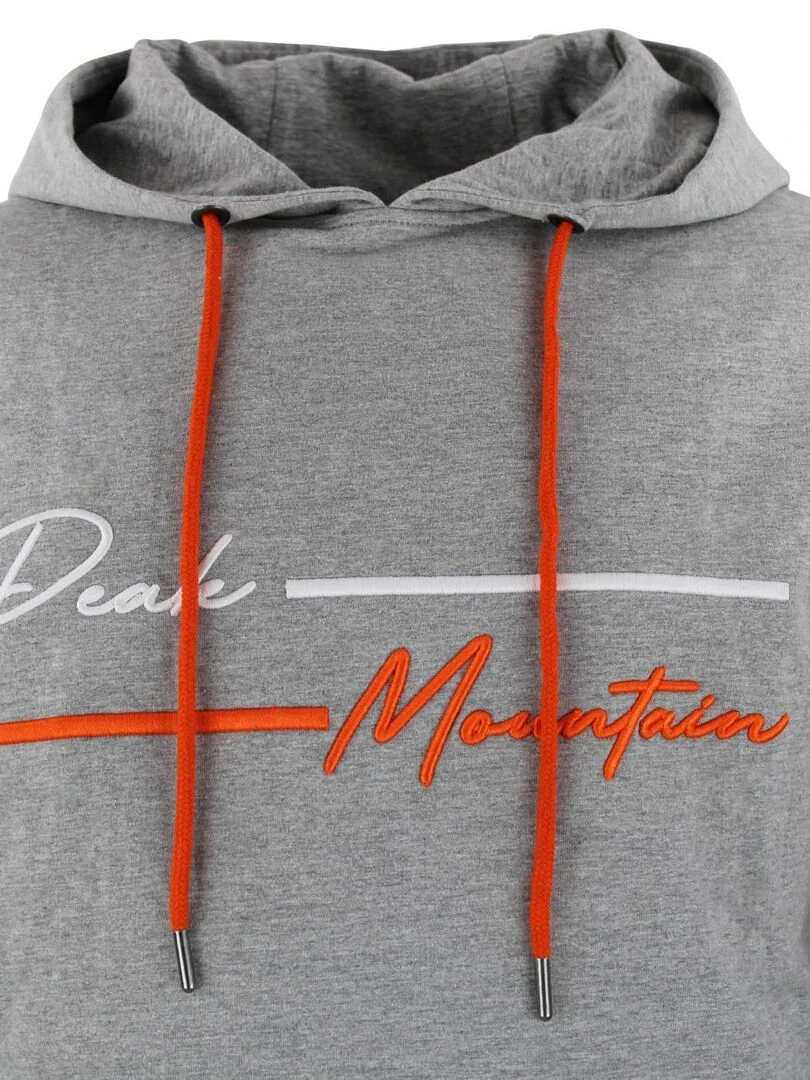 Sweat à capuche homme CODEK   PEAK MOUNTAIN   Gris